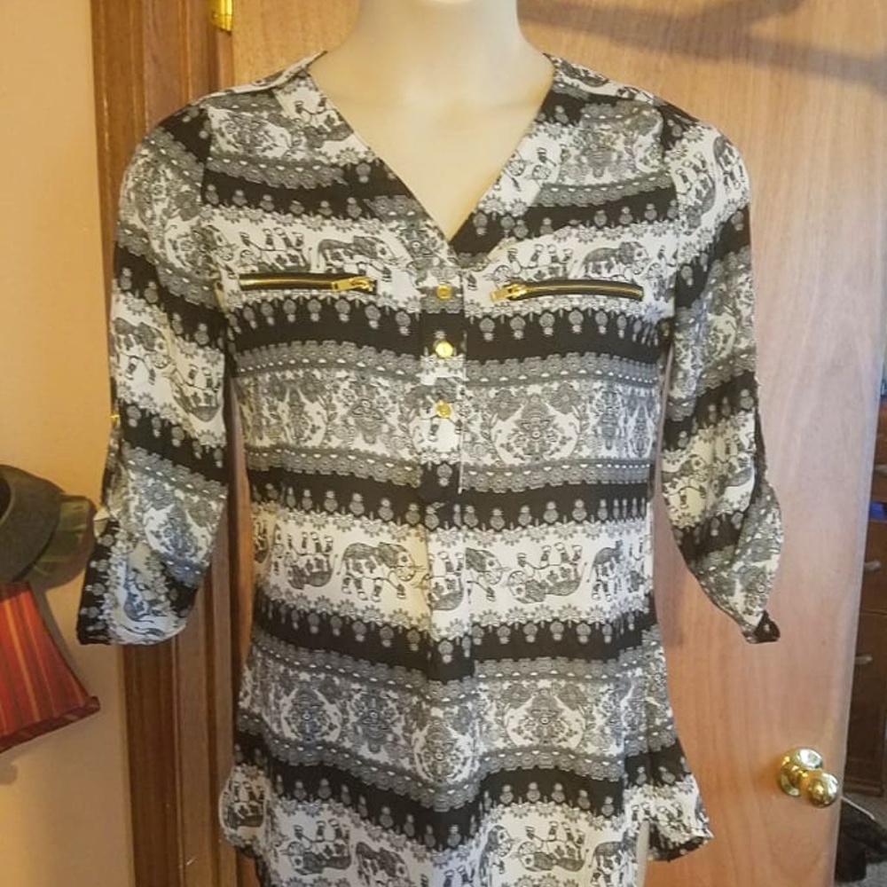 Elephant & Paisley Patterned Blouse NEW WITH TAGS!